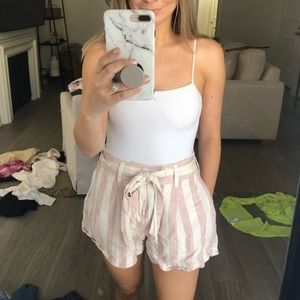 Rails pink and white striped shorts